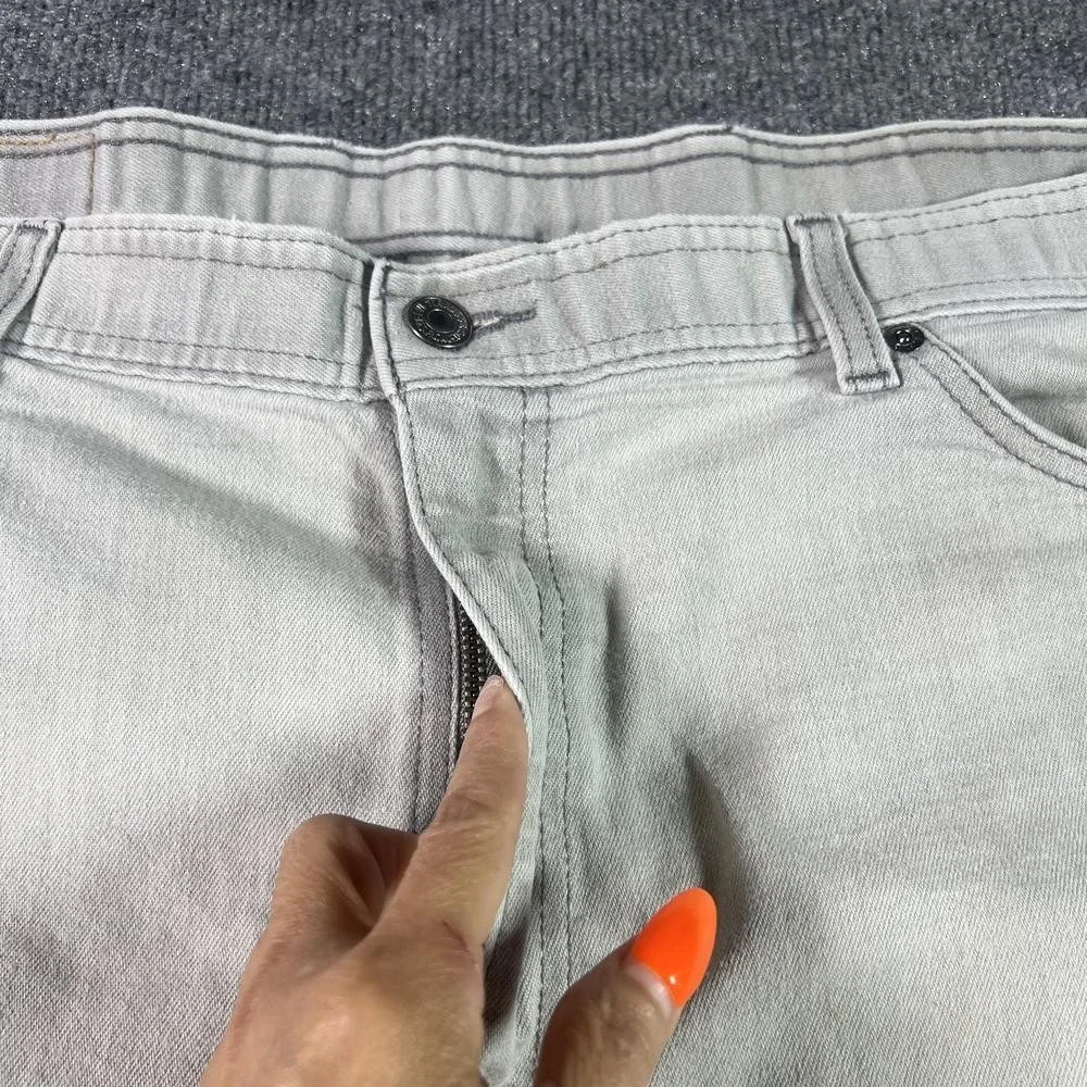 Vintage Levis Jeans Mens 44x23 Gray Cotton Denim Straight Leg Workwear Capri